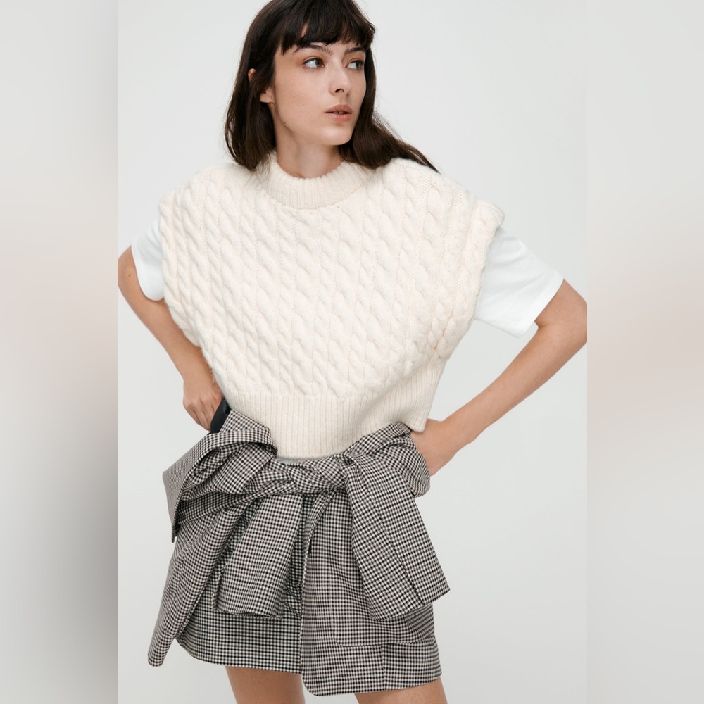 Zara Cable Knit Sweater Vest
